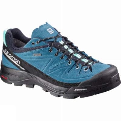 Salomon Womens Womens X Alp LTR GTX Shoe Fog Blue / Deep Blue